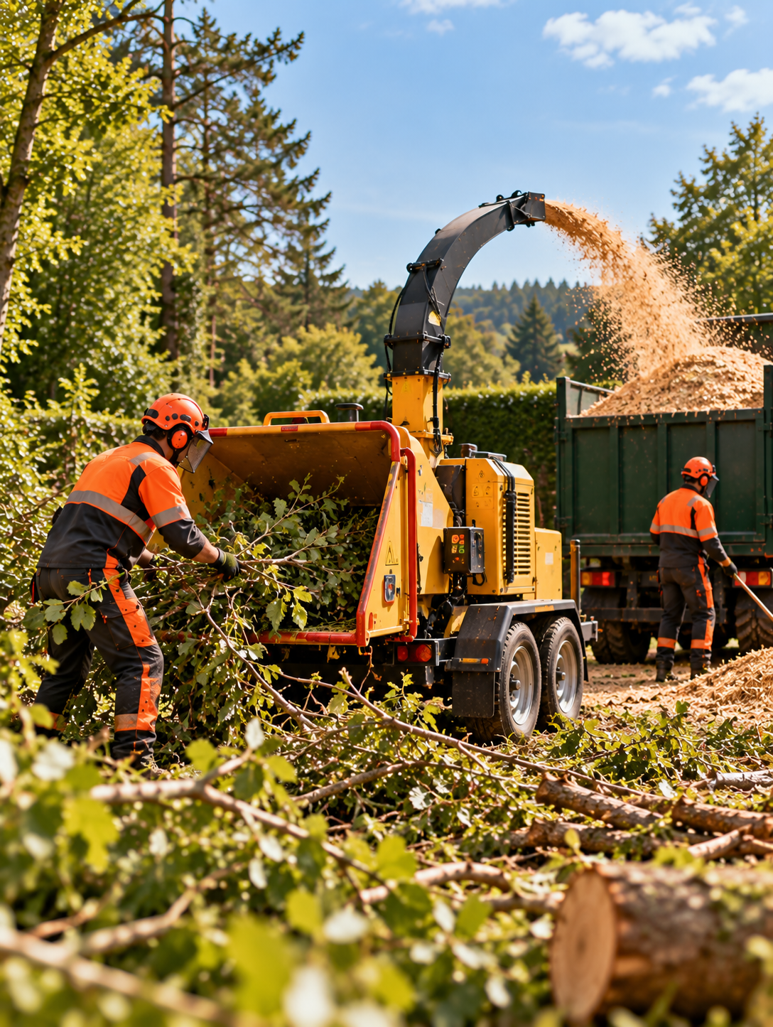 High Visibility Woodchipping Operation